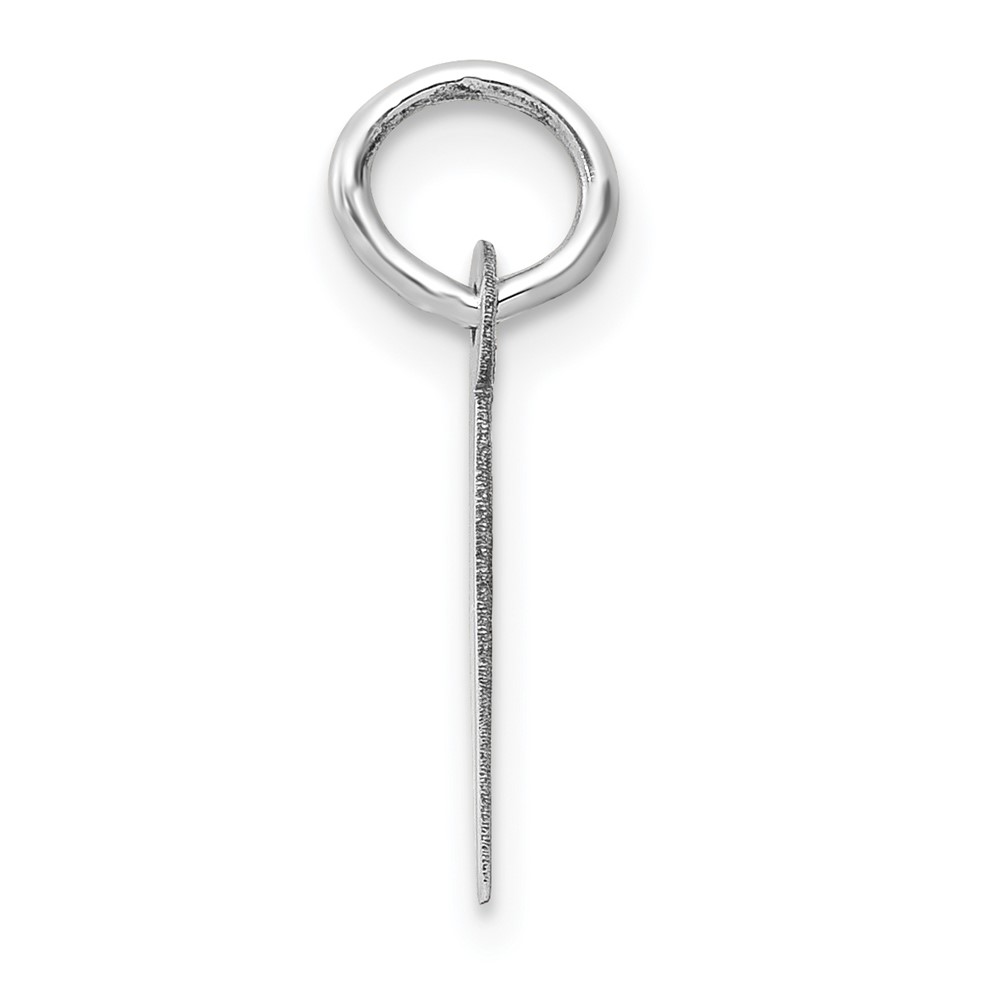 14K White Gold Small Slanted Block Letter I Initial Charm (YC645I)