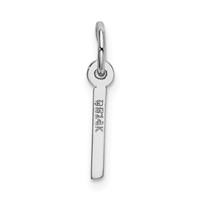 14K White Gold Small Slanted Block Letter I Initial Charm view 3