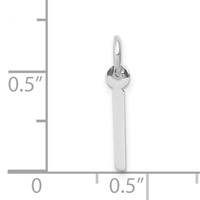 14K White Gold Small Slanted Block Letter I Initial Charm view 4