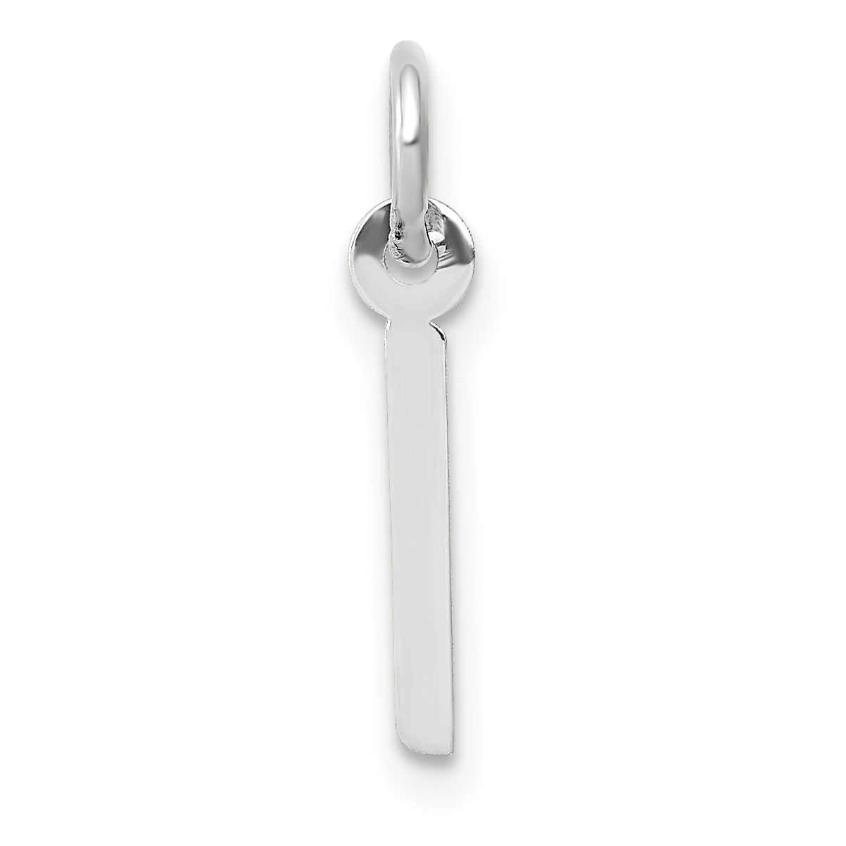 14K White Gold Small Slanted Block Letter I Initial Charm (YC645I)