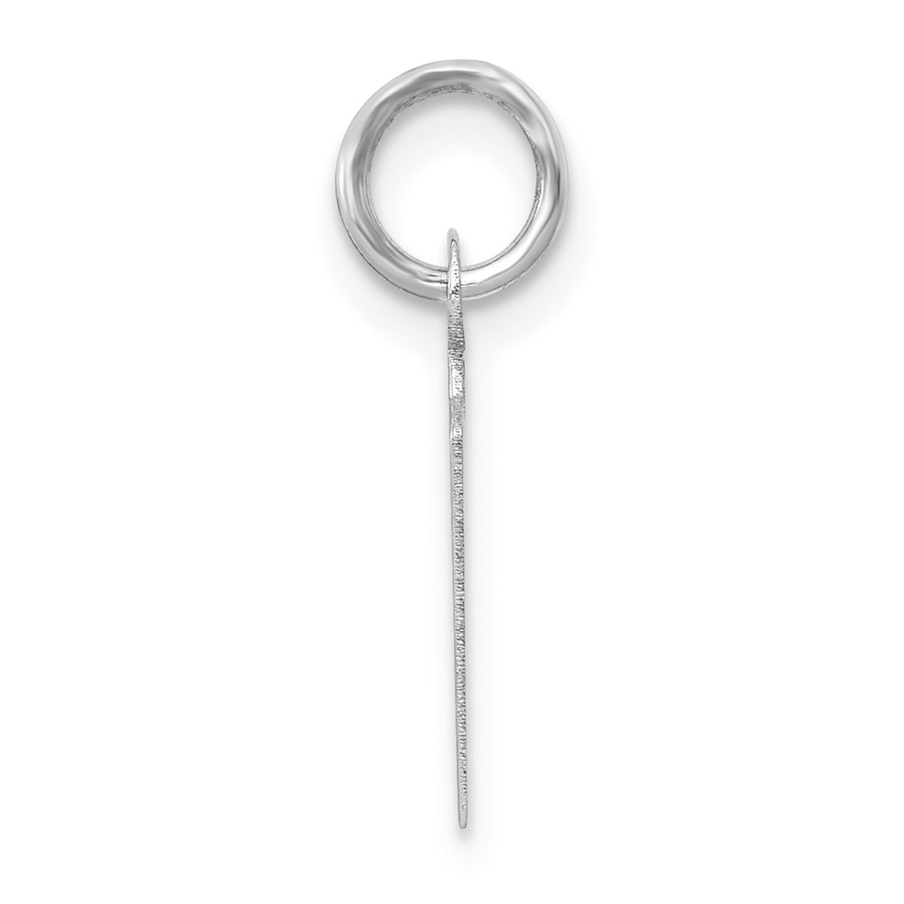 14K White Gold Small Slanted Block Letter M Initial Charm (YC645M)