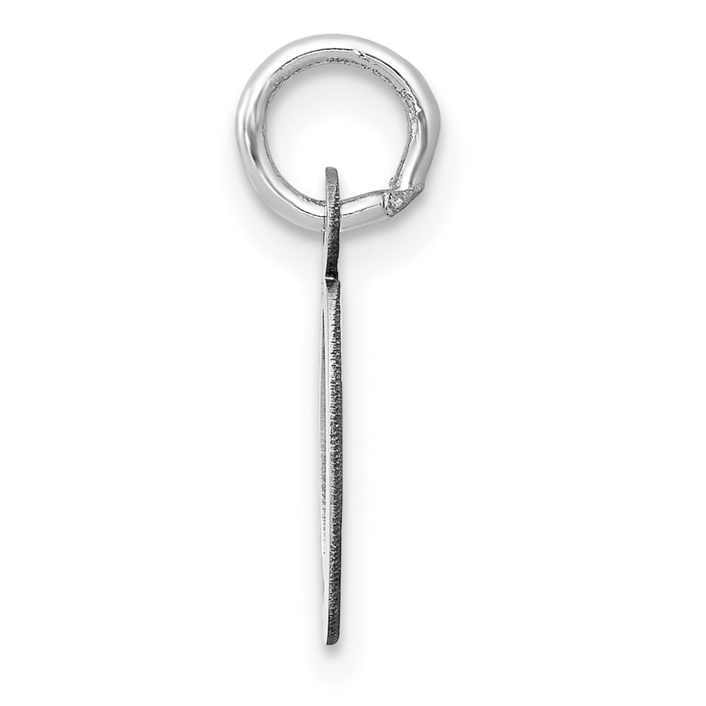 14K White Gold Small Slanted Block Letter O Initial Charm (YC645O)
