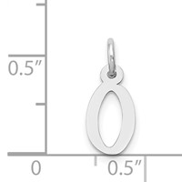 14K White Gold Small Slanted Block Letter O Initial Charm view 4