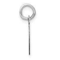 14K White Gold Small Slanted Block Letter P Initial Charm view 2
