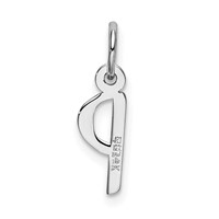 14K White Gold Small Slanted Block Letter P Initial Charm view 3