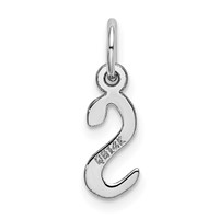 14K White Gold Small Slanted Block Letter S Initial Charm view 3