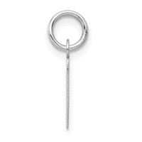 14K White Gold Small Slanted Block Letter T Initial Charm view 2