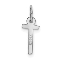14K White Gold Small Slanted Block Letter T Initial Charm view 3