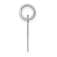 14K White Gold Small Slanted Block Letter V Initial Charm view 2