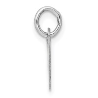14K White Gold Small Slanted Block Letter W Initial Charm view 2
