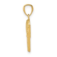 14K Yellow Gold Basketball in the Net Pendant view 2