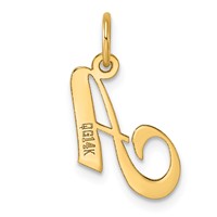 14K Small Fancy Script Letter a Initial Charm view 3