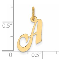 14K Small Fancy Script Letter a Initial Charm view 4