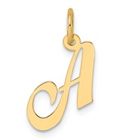 14K Small Fancy Script Letter a Initial Charm view 1