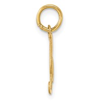 14K Small Fancy Script Letter B Initial Charm view 2
