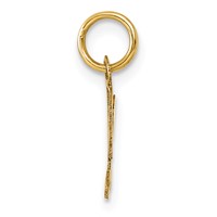 14K Yellow Gold Small Fancy Script Letter D Initial Charm view 2