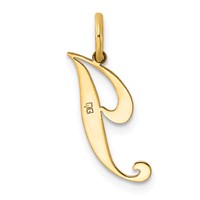14K Yellow Gold Small Fancy Script Letter J Initial Charm view 3