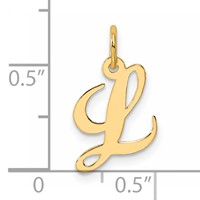 14K Small Fancy Script Letter L Initial Charm view 4