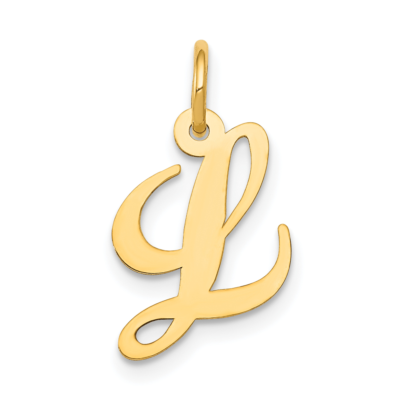 14K Small Fancy Script Letter L Initial Charm (YC650L)