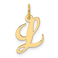 14K Small Fancy Script Letter L Initial Charm view 1