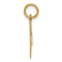 14K Yellow Gold Small Fancy Script Letter M Initial Charm view 2