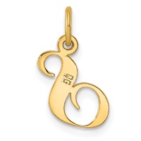 14K Small Fancy Script Letter S Initial Charm view 3