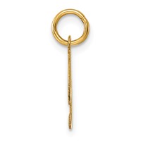 14K Yellow Gold Small Fancy Script Letter T Initial Charm view 2