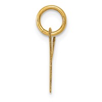 14K Yellow Gold Small Fancy Script Letter V Initial Charm view 2
