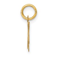 14K Yellow Gold Small Fancy Script Letter W Initial Charm view 2