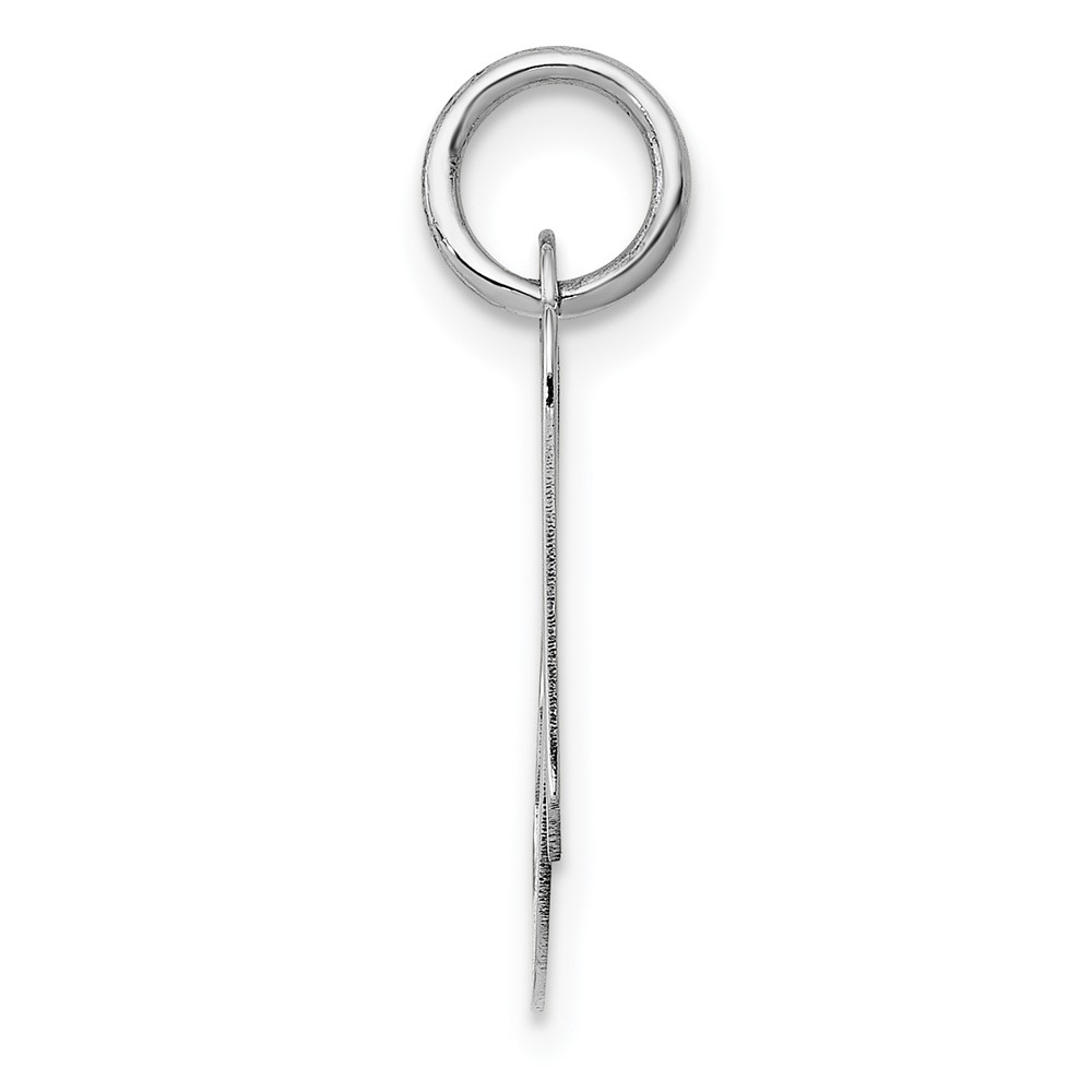 14k White Gold Small Fancy Script Letter A Initial Charm (YC651A)