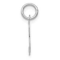 14K White Gold Small Fancy Script Letter B Initial Charm view 2