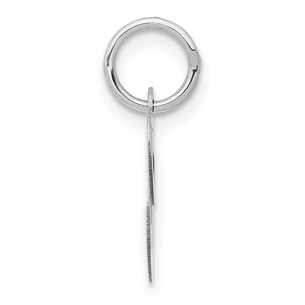 14k White Gold Small Fancy Script Letter C Initial Charm (YC651C)