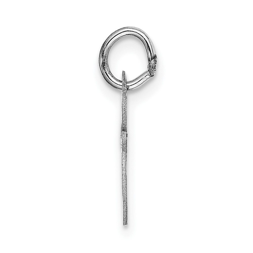 14k White Gold Small Fancy Script Letter E Initial Charm (YC651E)