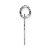 14K White Gold Small Fancy Script Letter E Initial Charm view 2
