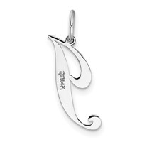 14K White Gold Small Fancy Script Letter J Initial Charm view 4