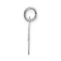 14K White Gold Small Fancy Script Letter O Initial Charm view 2