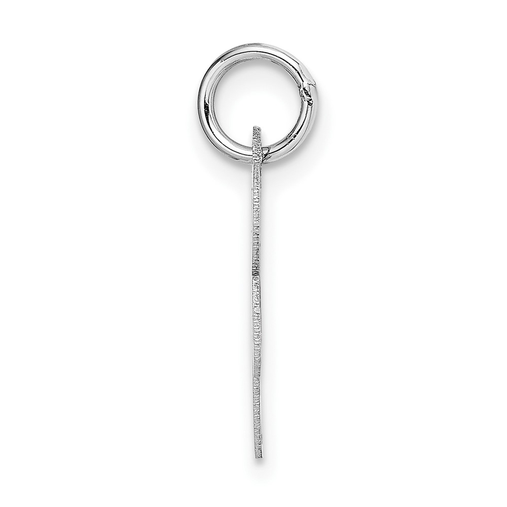 14k White Gold Small Fancy Script Letter R Initial Charm (YC651R)