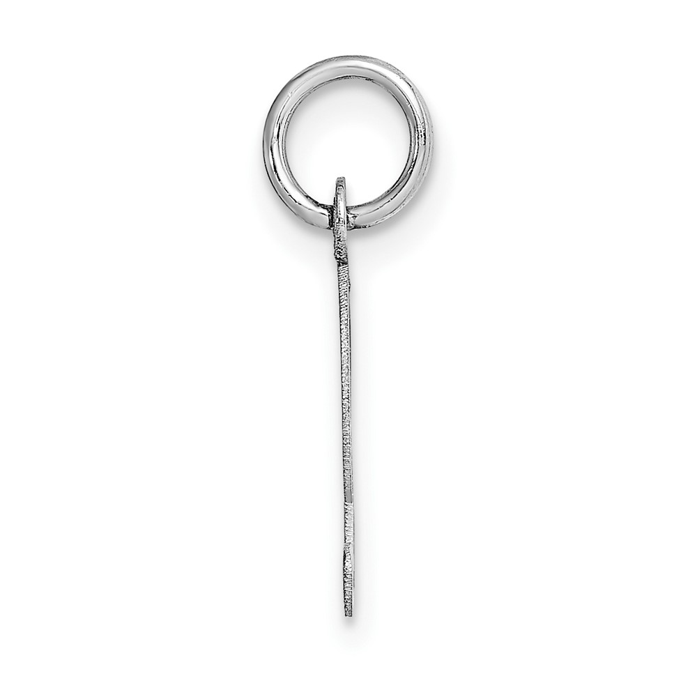 14k White Gold Small Fancy Script Letter T Initial Charm (YC651T)