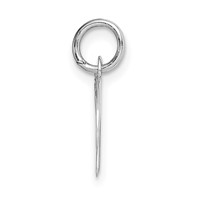 14K White Gold Small Fancy Script Letter W Initial Charm view 2