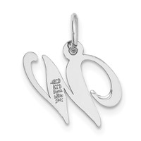 14K White Gold Small Fancy Script Letter W Initial Charm view 4