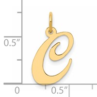 14K Medium Fancy Script Letter C Initial Charm view 4