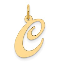 14K Medium Fancy Script Letter C Initial Charm view 1