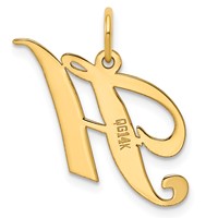 14K Medium Fancy Script Letter H Initial Charm view 3