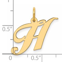 14K Medium Fancy Script Letter H Initial Charm view 4