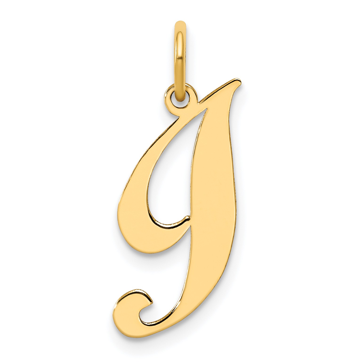 14K Medium Fancy Script Letter I Initial Charm (YC652I)