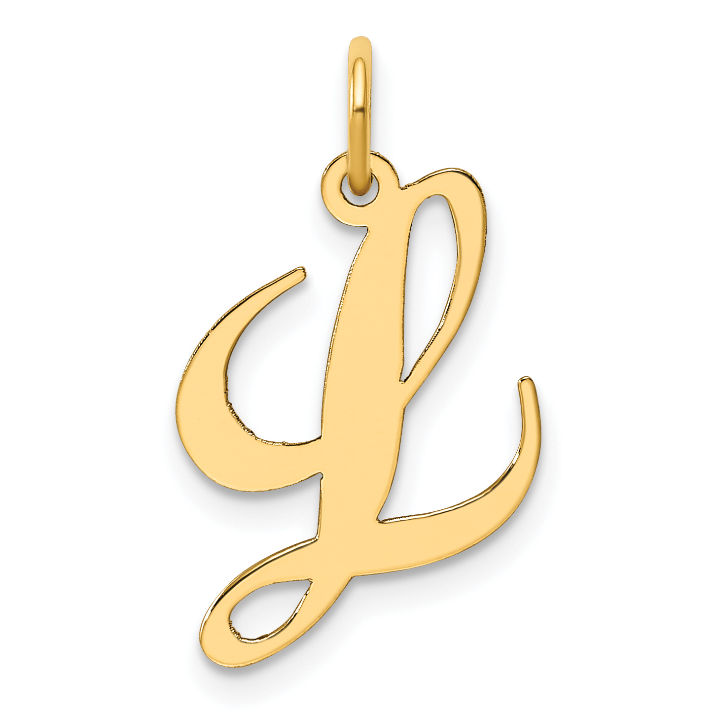14K Medium Fancy Script Letter L Initial Charm (YC652L)