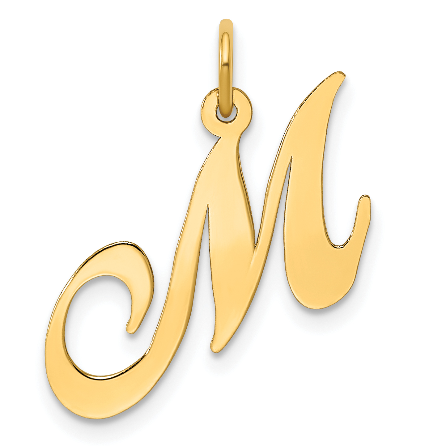14K Medium Fancy Script Letter M Initial Charm (YC652M)