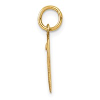 14K Yellow Gold Medium Fancy Script Letter N Initial Charm view 2
