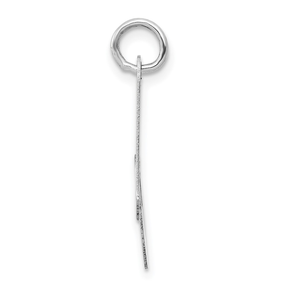 14k White Gold Medium Fancy Script Letter A Initial Charm (YC653A)