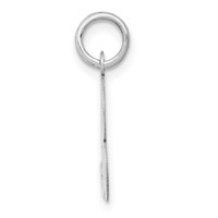 14K White Gold Medium Fancy Script Letter B Initial Charm view 2